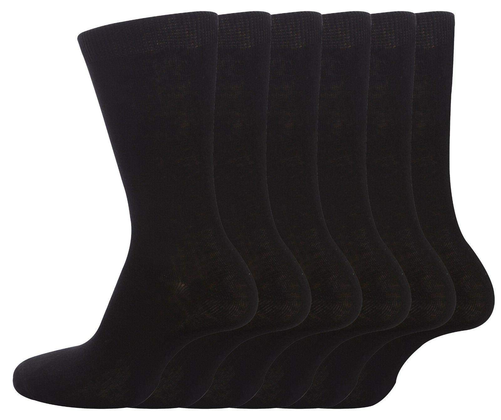 Sock Stack Paquete de 6 calcetines escolares para niños y niñas, calcetines lisos de algodón, color negro, azul marino, gris y blanco