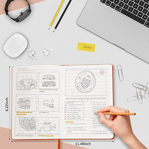 Miniatura 3 de Cuaderno rayado para mujeres y hombres, 200 páginas A5 de tapa dura de cuero de 5.7" x 8.3", cuadernos A5 con rayas universitarias con papel grueso