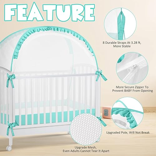 Miniatura 3 de Red de tienda de campaña para cuna para bebé para evitar que el bebé se suba, tienda de seguridad para bebés, toldo para niños pequeños, caídas y