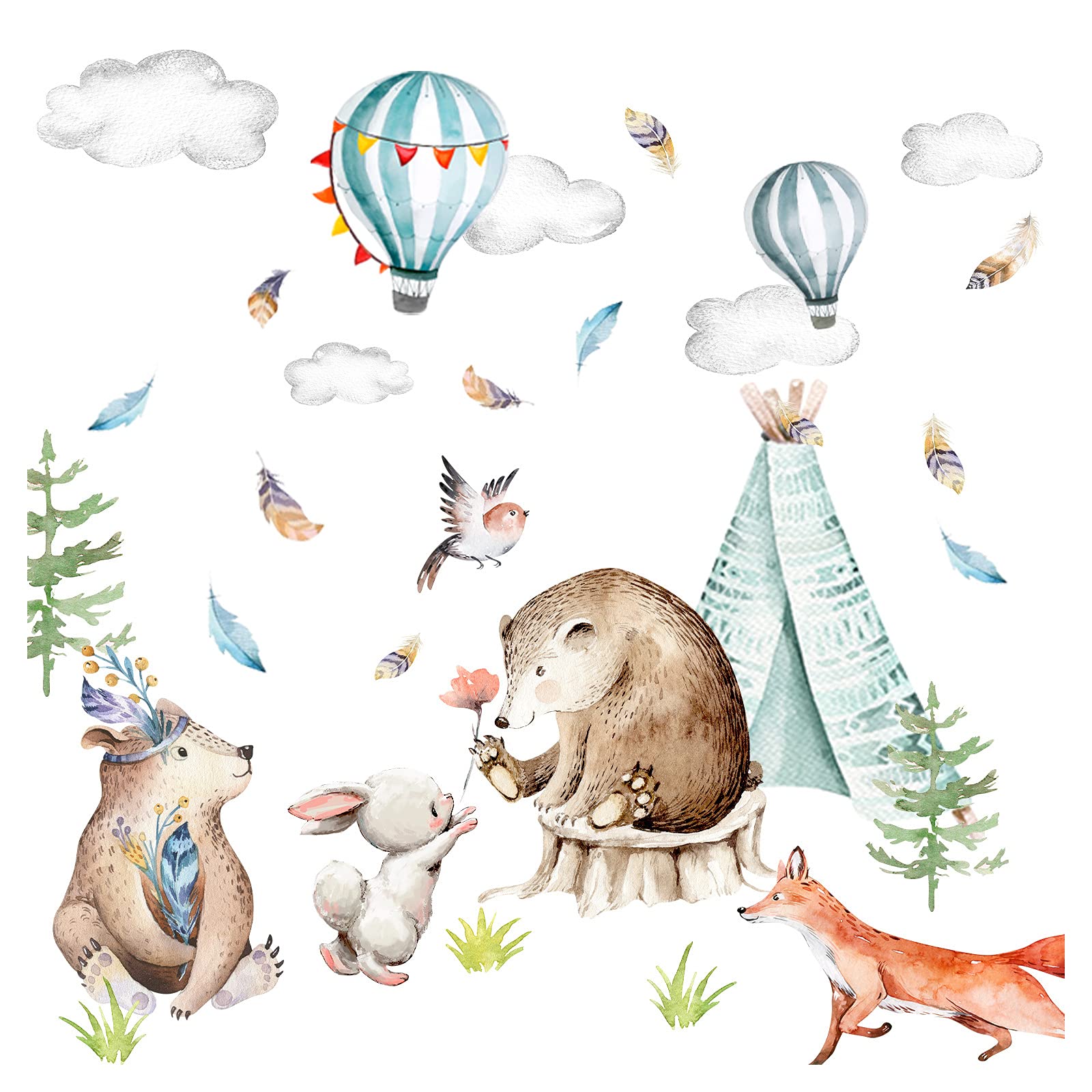 Sticker mural bébé animaux Little Deco DL670A pour adoucir sa chambre de garçon