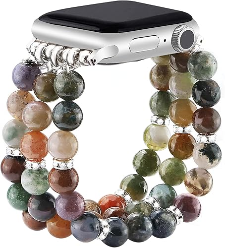 Miniatura 79 de JR.DM Natural Stone Beaded-Bands Women Compatible with Apple Watch Series 11 10 9 8 7 6 5 4 SE 3 2 1 Fashion Stretch Handmade Bracelet Fancy Boho