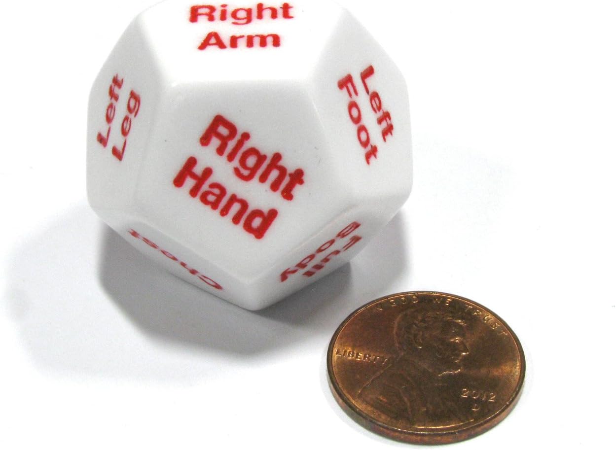1 X D12 12 Twelve Sided 28mm Body Part Critical Hit Location Dice Die Rpg D & d