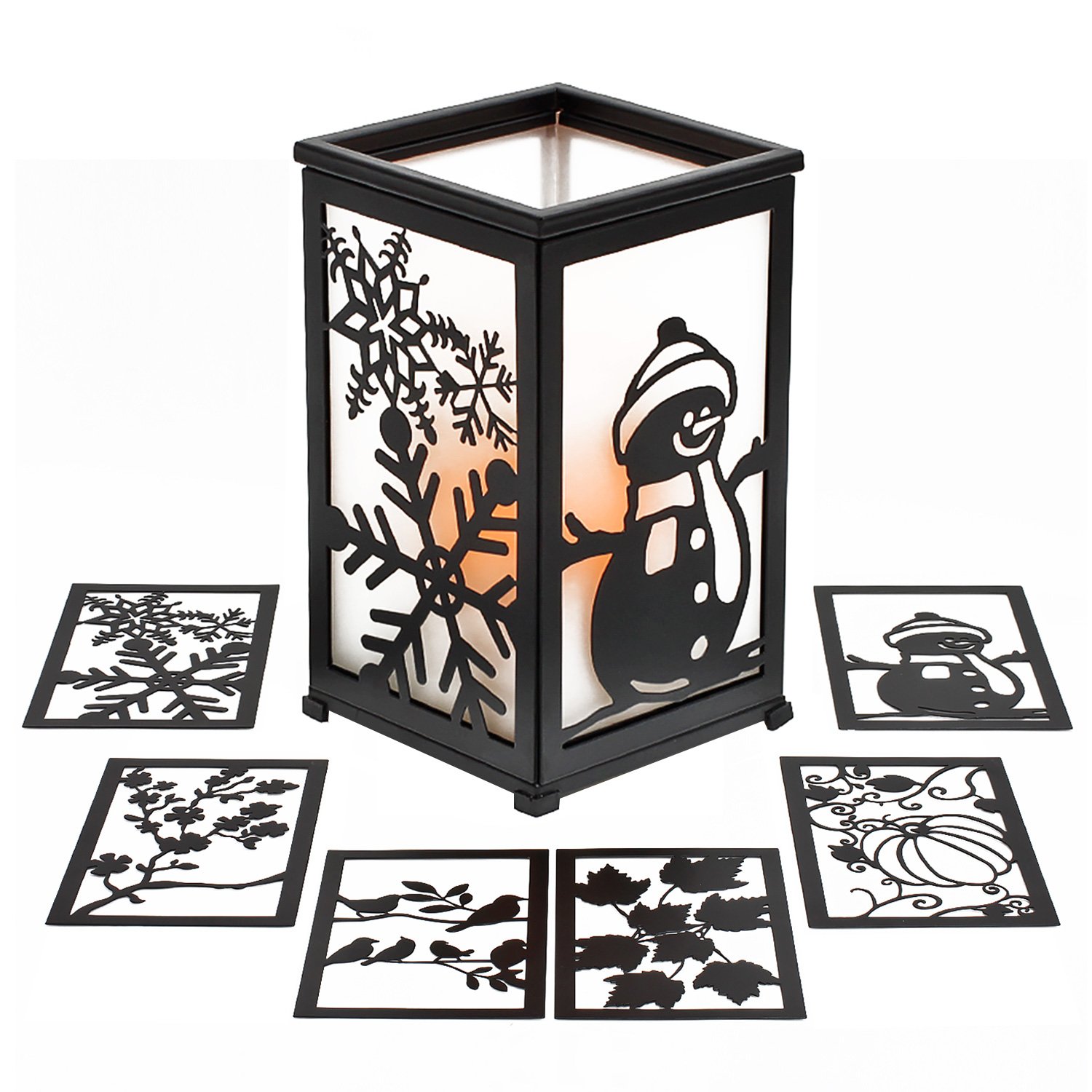 Farol de metal negro rustico para crear ambientes calidos en terrazas y cenas