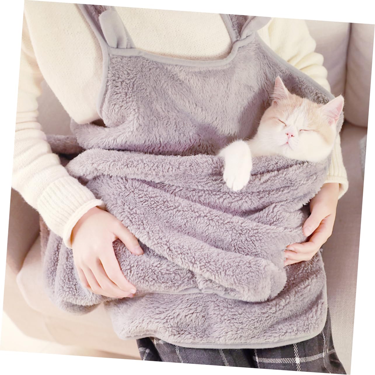 Katzen Trageschürze Tragbar für Katzen und Kätzchen aus Plüsch
