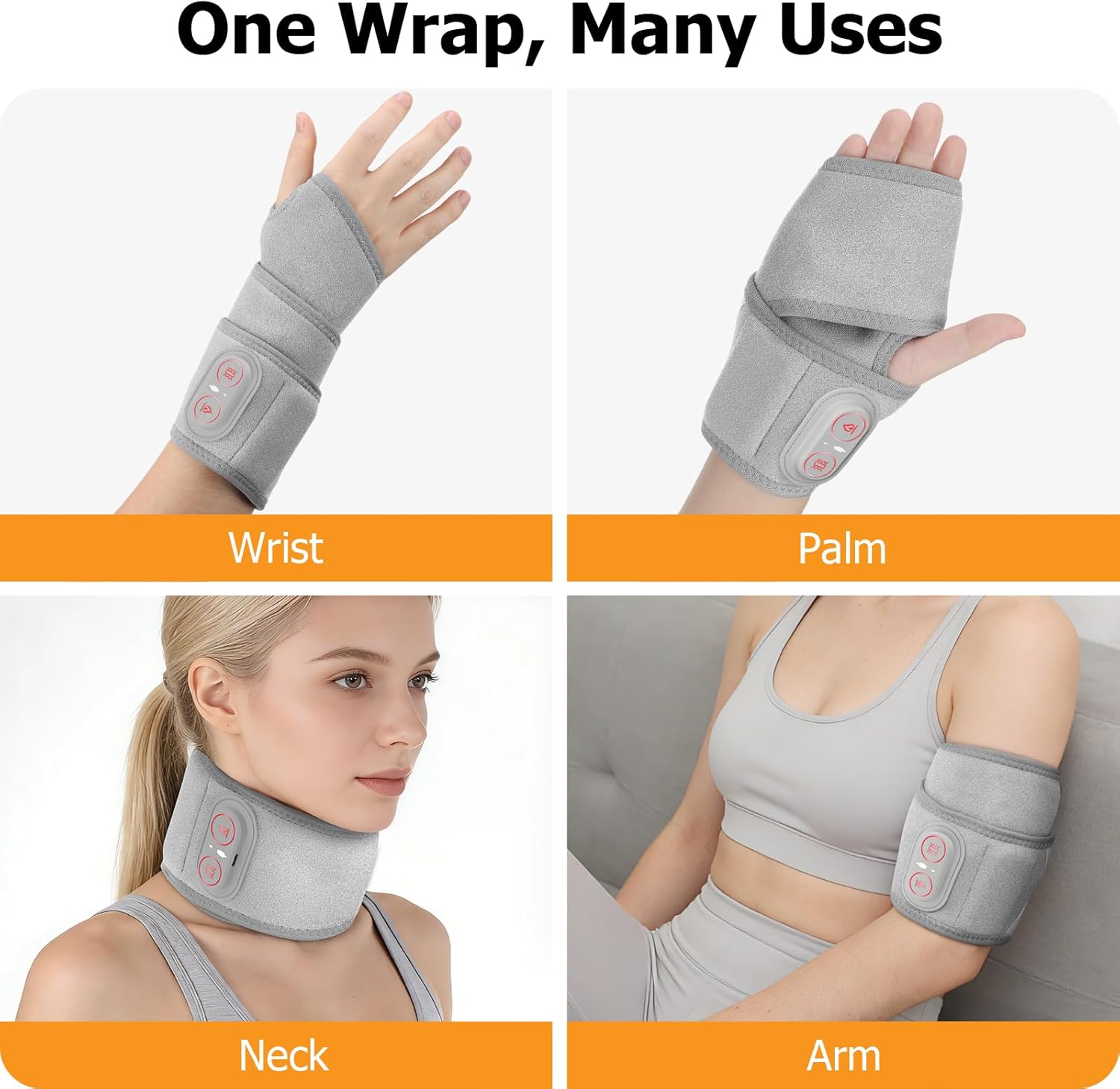 Cordless Wrist Heating Pad Massage, Wrist Massager with Heat and Red Light, Carpal Tunnel Massager, Red Light Therapy for Wrist and Hand, 660nm/850nm, Heated Wrist Wrap for Carpal Tunnel Relief