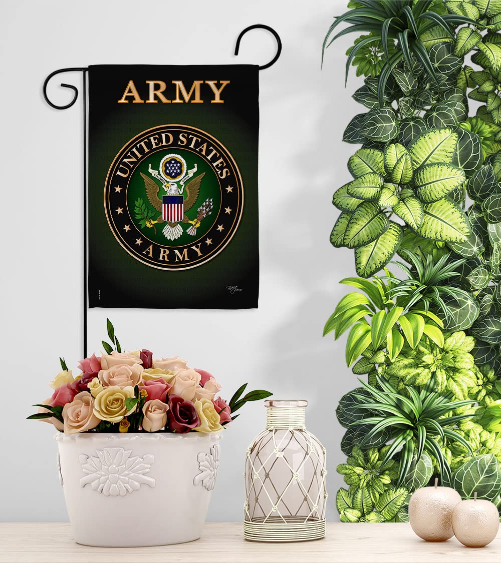 Breeze Decor Army Garden House Flag Kit Kit Forces Armed Forces Rangers United States American Military Veteran Emerytura Oficjalna dekoracja baner mały prezent na podwórko dwustronny, 1 x 1 x, Made in USA