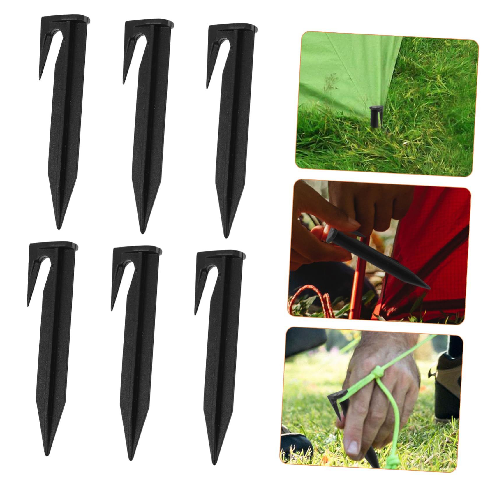 WHAMVOX 50Pcs Outdoor Ground Nails Heavy Duty Camping Canopy Fixing Tools Plastic Stakes for Tent Awning Trampoline and Outdoor Activities