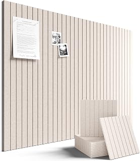 Fluxynara 12-Pack Large Felt Bulletin Board 48x36" Cork Board Alternative with 70 Removable Tabs - Oatmeal Pinboard for Office Classroom Home