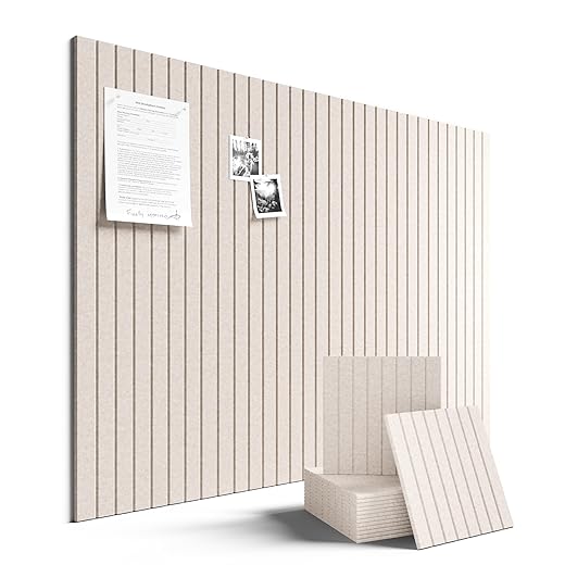 Fluxynara Large Felt Bulletin Board 48" x 36" Cork Board Alternative-12 Pack with 70 Safe Removable Adhesive Tabs, Cork Boards for Walls Cork Board for Home Office Classroom Pin Board (Oatmeal)