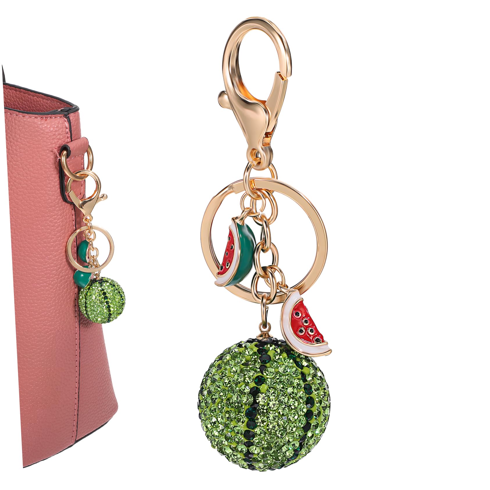 minkissy portachiavi anguria decorativo per moderno Carino decorazione ciondolo chiave auto simpatici ciondoli chiave Accessori portachiavi pendenti di anguria Metallo