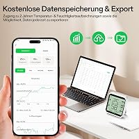 VIVOSUN AeroLab THB1 Bluetooth Hőmérő és Páratartalom Mérő - Digitális Kijelző, Adattárolás, Kettős Csatorna, VPD Mérés, Okos Hőmérséklet Mo 5