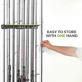 KastKing V15 Vertical Fishing Rod Holder - Wall Mounted Fishing Rod Rack, Store 15 Rods or Fishing Rod Combos in 17.25 Inches, Great Fishing Pole Holder and Rack