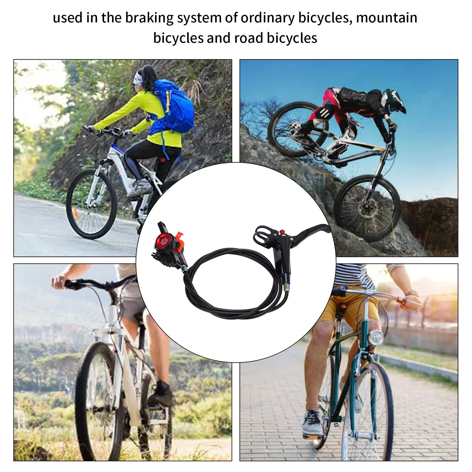 Étrier de frein à disque hydraulique arrière de vélo, étrier de Rotor de 160mm (Noire)