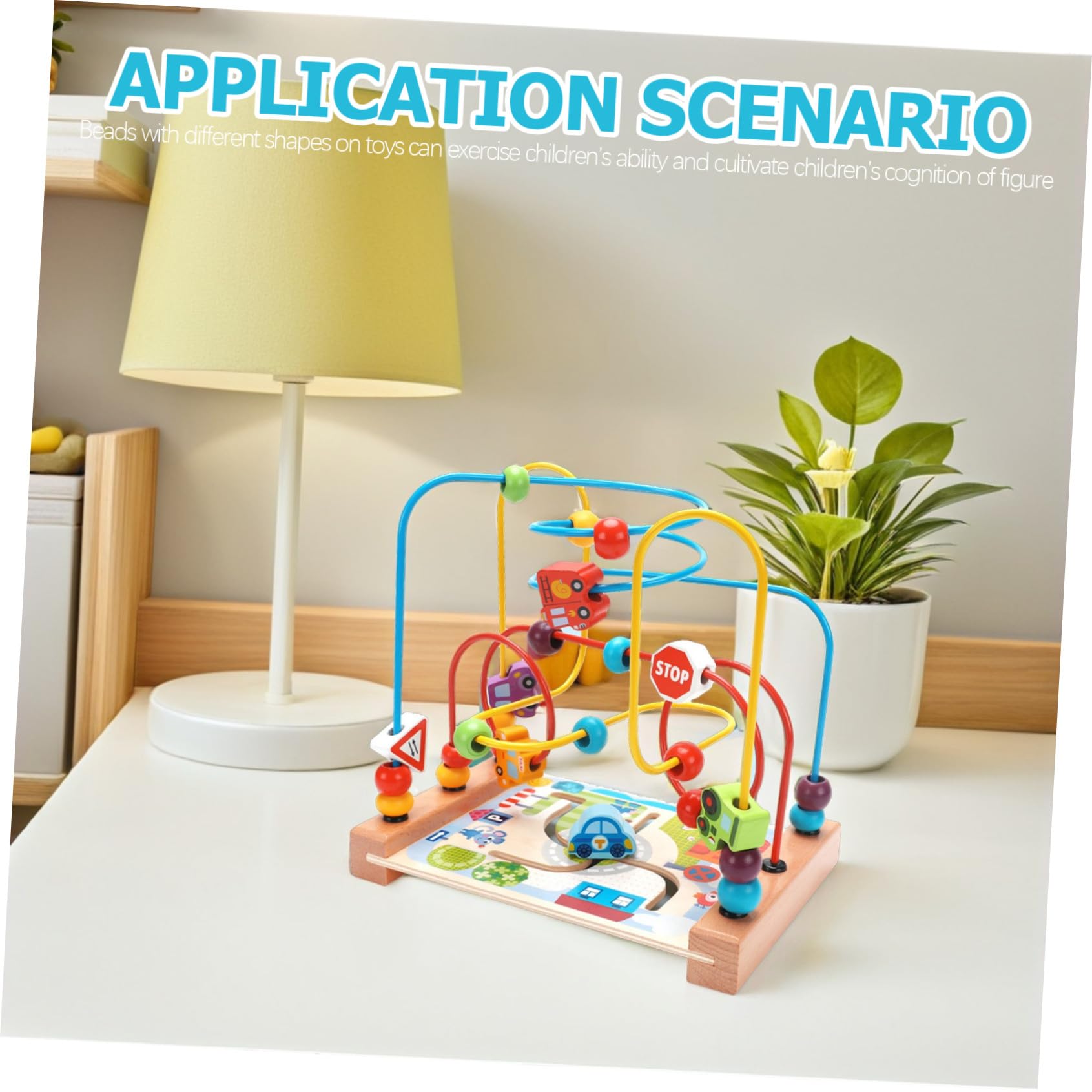 Laberinto de Cuentas de Madera para Niños, Juguete Educativo Redondo