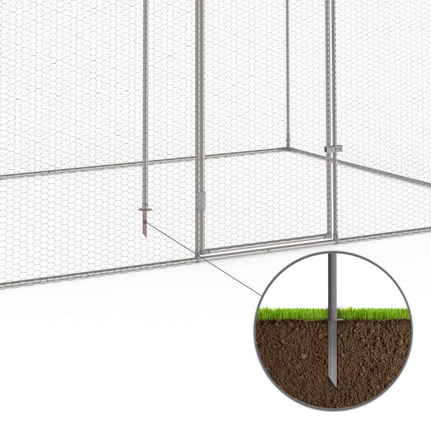 IDMarket - Voliera 6 m² Parco a rete 3 x 2 M recinto pollaio per Animali da Bassa Corte