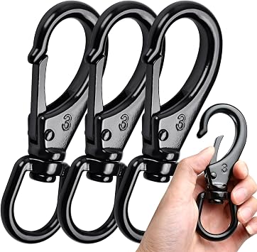3PCS 4.6" Swivel Snap Hooks, Extra Sturdy Stainless Steel Swivel Hooks,331 LBS Capacity Heavy Duty Flag Clips Swivel Eye Snaps,Swivel Carabiner for Marine Sports Luggage Pet Keychain Flagpole