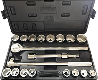 TONYNOL 3/4 Inch Drive Socket Wrench Sets,21-Piece,Metric Size(19-50mm),6-Point,CR-V Steel Sockets with Adapters and Ratch...