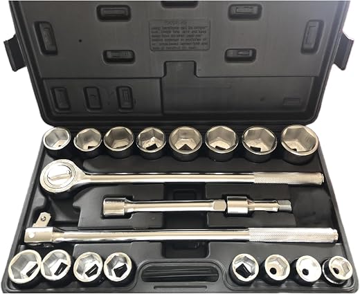 TONYNOL 3/4 Inch Drive Socket Wrench Sets,21-Piece,Metric Size(19-50mm),6-Point,CR-V Steel Sockets with Adapters and Ratch...