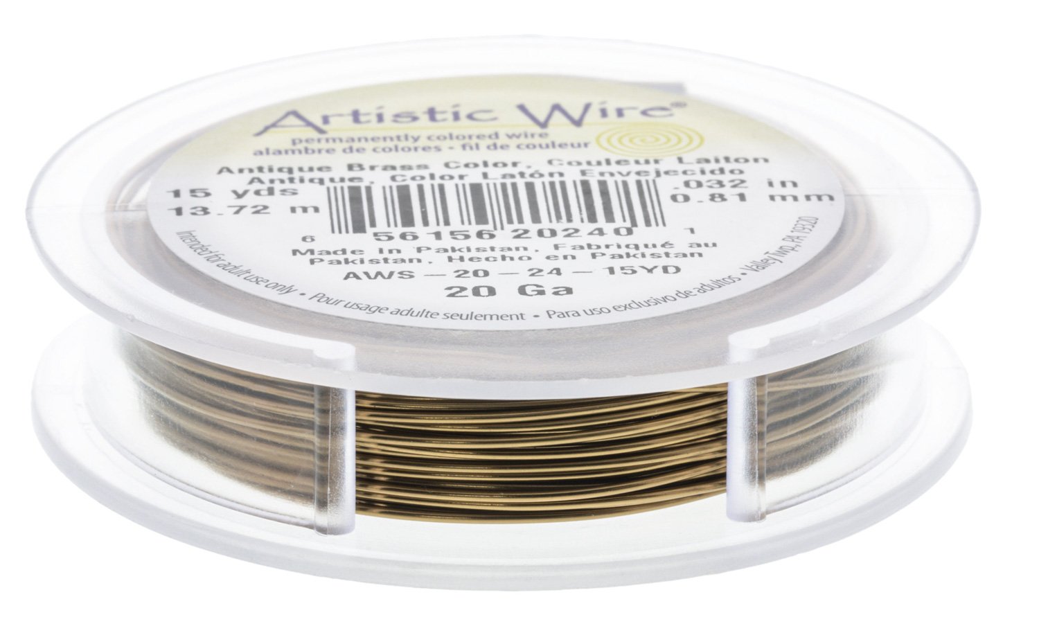 Artistic Wire, Antique Brass, 20 Gauge, 15 Yards | BDC-804.24