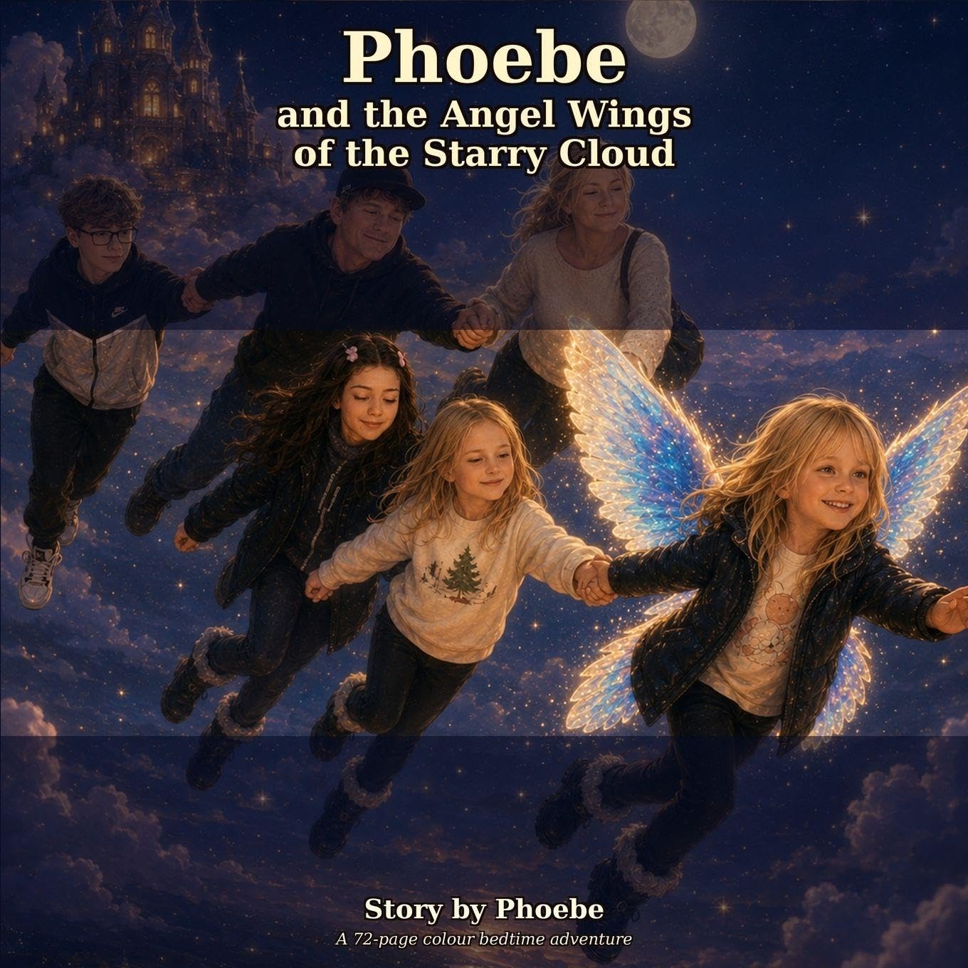 Phoebe and the Angel Wings of the Starry Cloud: A magical bedtime adventure told by Phoebe, expanded and illustrated with AI support.