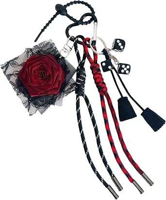 QTKJ Rose Bag Charm, Keychain for Women, Hand-Woven Nylon Rope Key ...