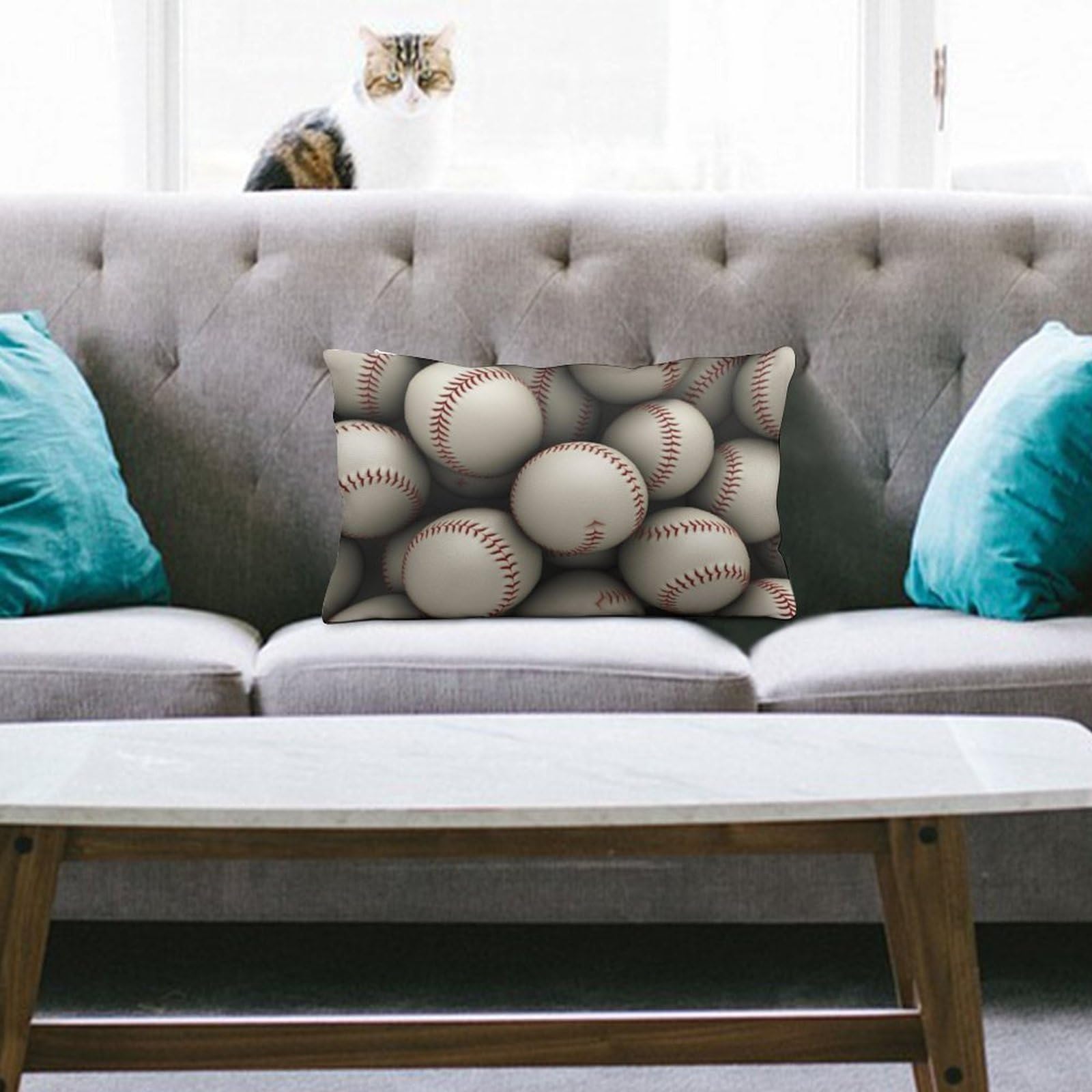 NTVOWPZO Decoration Throw Pillow Covers 8"x12" Pillowcases Covers Baseball Soft Pillowcases Modern Farmhouse Home Decor Sofa Cushions Covers for Couch Bed Living Room