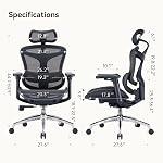 SIHOO Doro C300 Président du Bureau ergonomique avec Ultra Doucement 3D Accoudoirs, soutien dynamique Lombar pour la chaise de bureau à domicile, fauteuil de bureau réglable, grand et grande chaise d'ordinateur pivotante (noir)