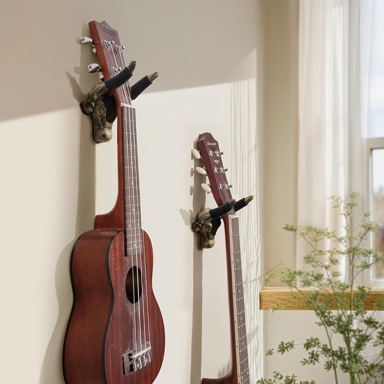 Adowes Guitar Wall Mount 3 Pack, Guitar Hanger Wall Mount Cast Iron, Guitar Holder, Guitar Accessories for Acoustic, Electric Guitar, Bass, Ukulele, Guitar Stand Wall, Men's Guitars Gifts