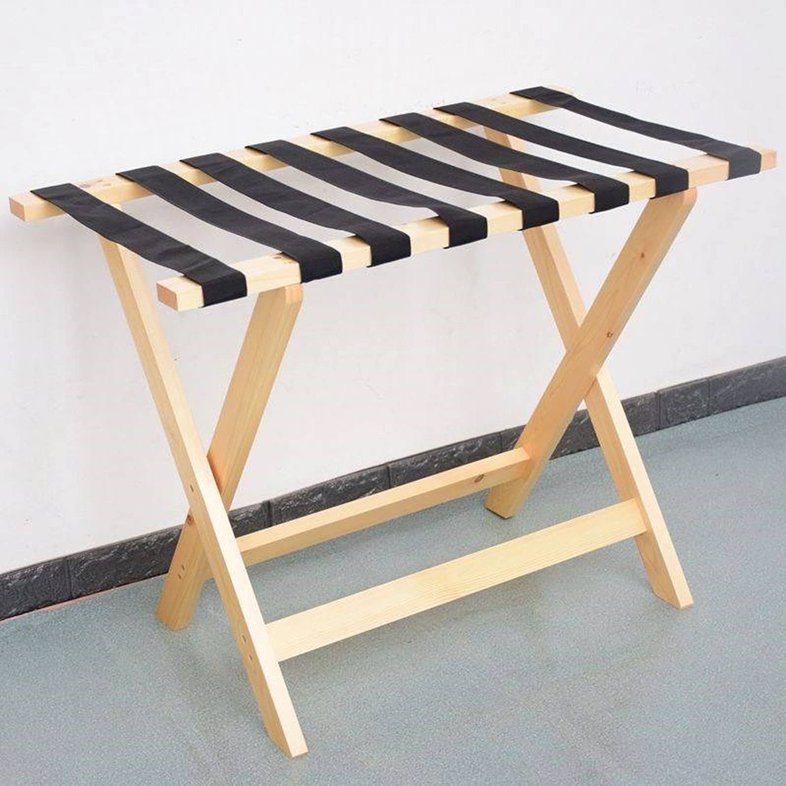 Étagère de rangement porte-bagages d'hôtel durable en bois noble de salon