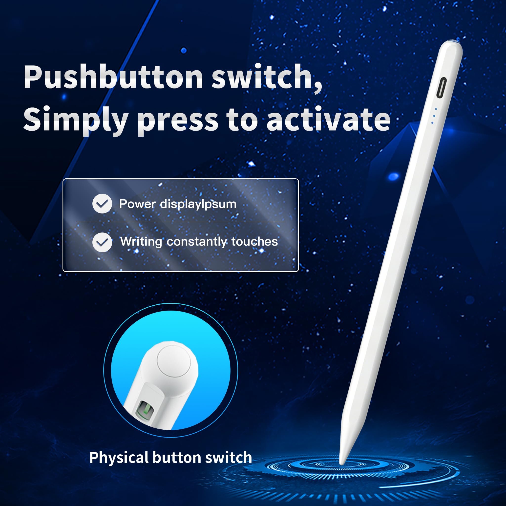Pennino capacitivo per tablet Android AMZ Fire Max 11, Fire HD 10, HD 8/per Lenovo/Xiaomi/Redmi Tab Pencil Touch Screen, preciso, con un solo clic di accensione/spegnimento, +2 pennini e lunga durata