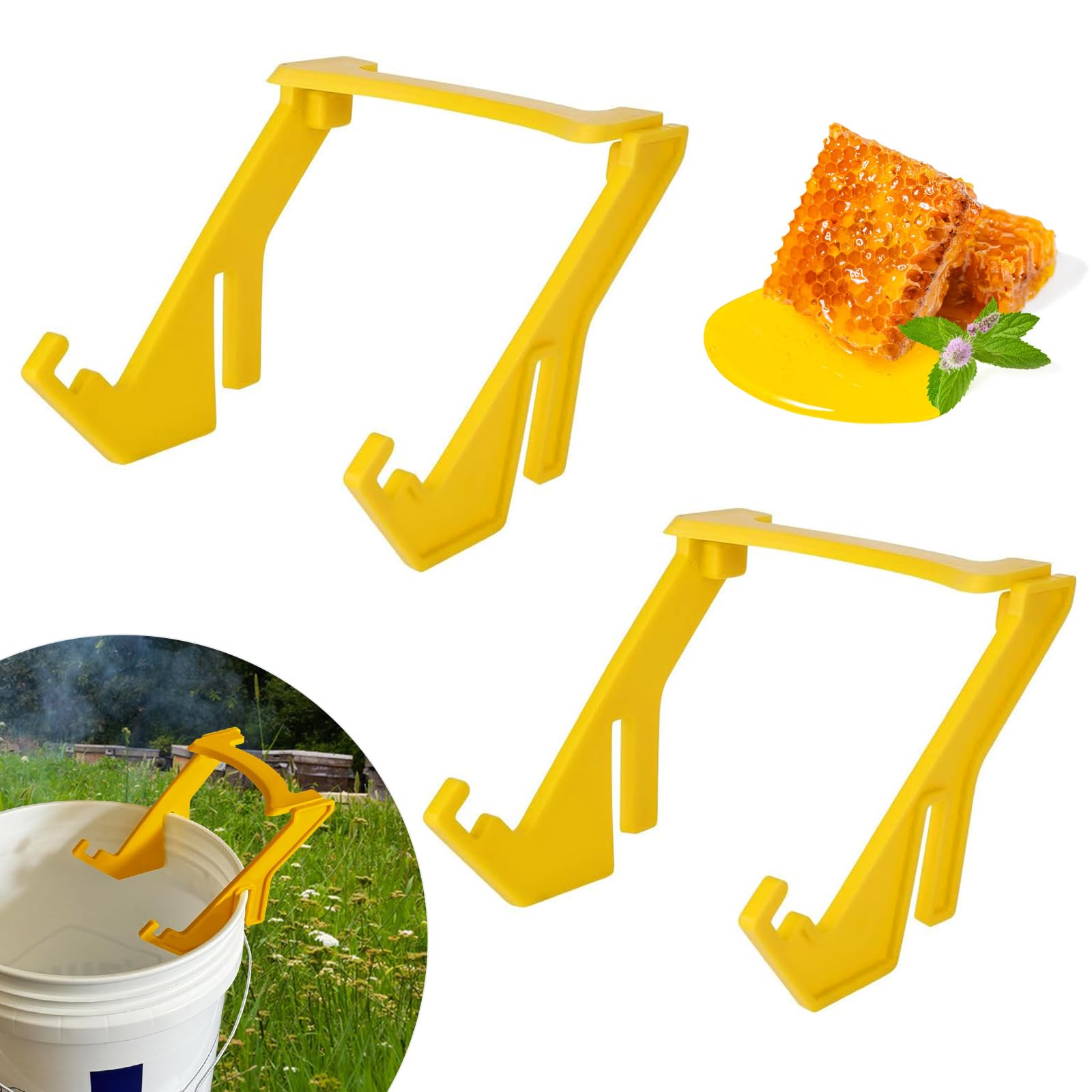 Amazon.com : Plastic Bee Honey Bucket Rack,2PCS Portable Uncapping Tank ...