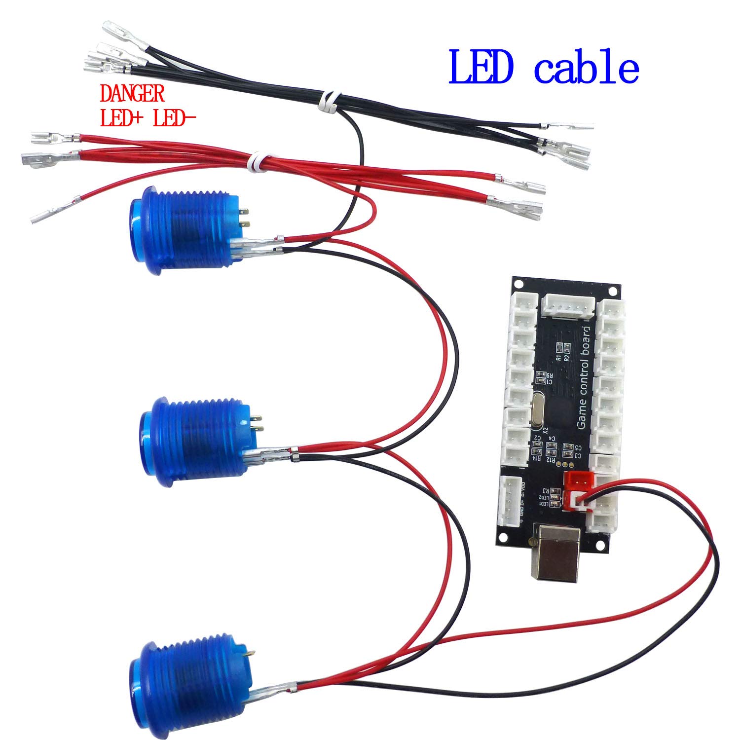 自作キット【DP-3Ⅱ】ジョイスティックケース/LED付き　ブラック 自作キット【DP-3Ⅱ】ジョイスティックケース/LED付き ブラック