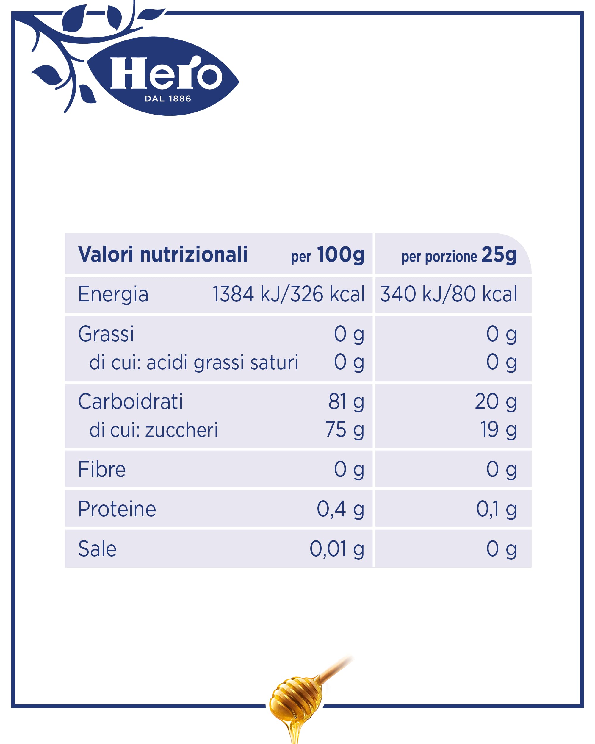 Hero Poker Miele Monoporzione, 30 confezioni da 100g (4 monodosi x 25 gr), Miele Millefiori, Prodotto di Alta Qualità, Senza Conservanti e Senza Coloranti