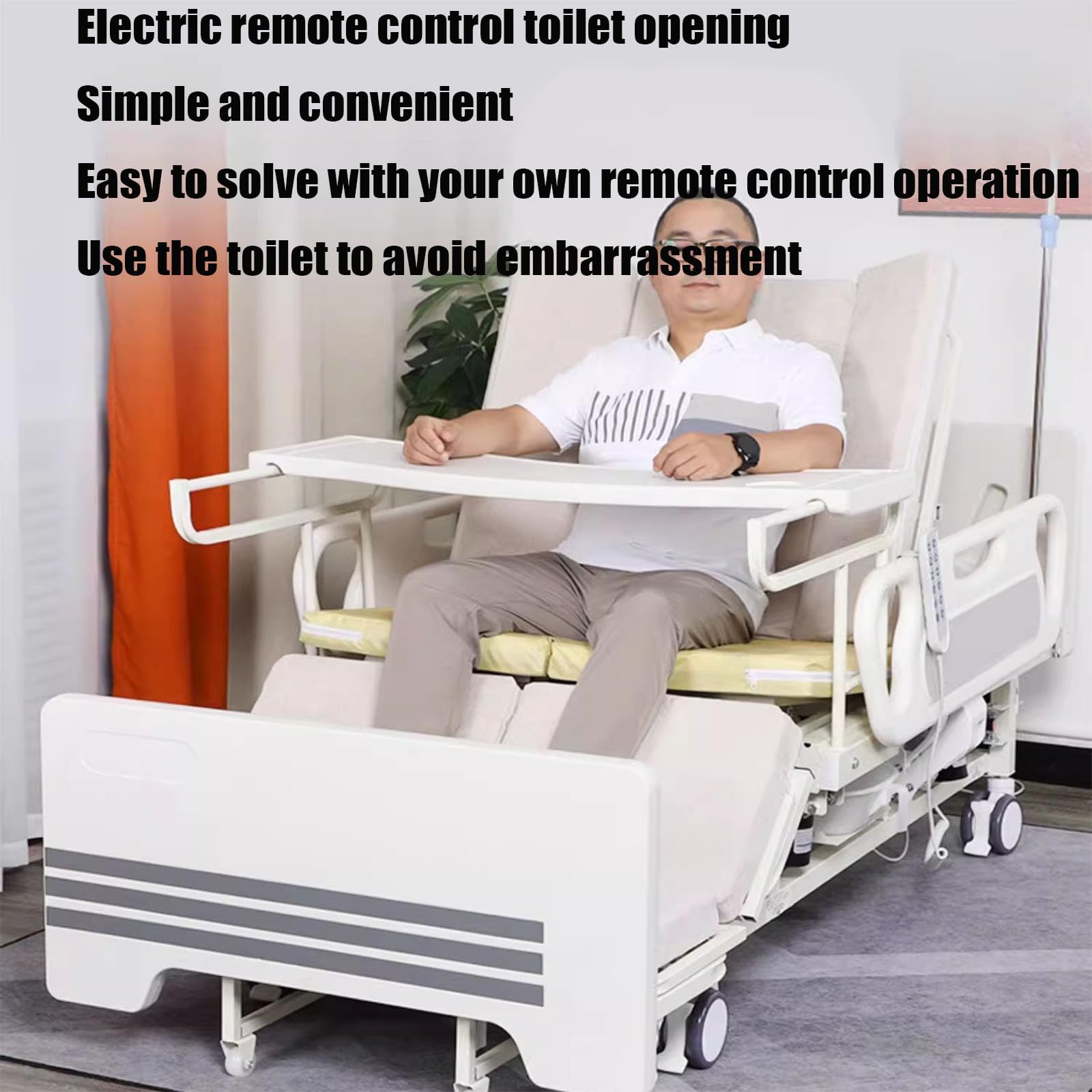 Lit d'allaitement électrique, lit médical entièrement automatique pour patient à domicile avec moteur et matelas respirant