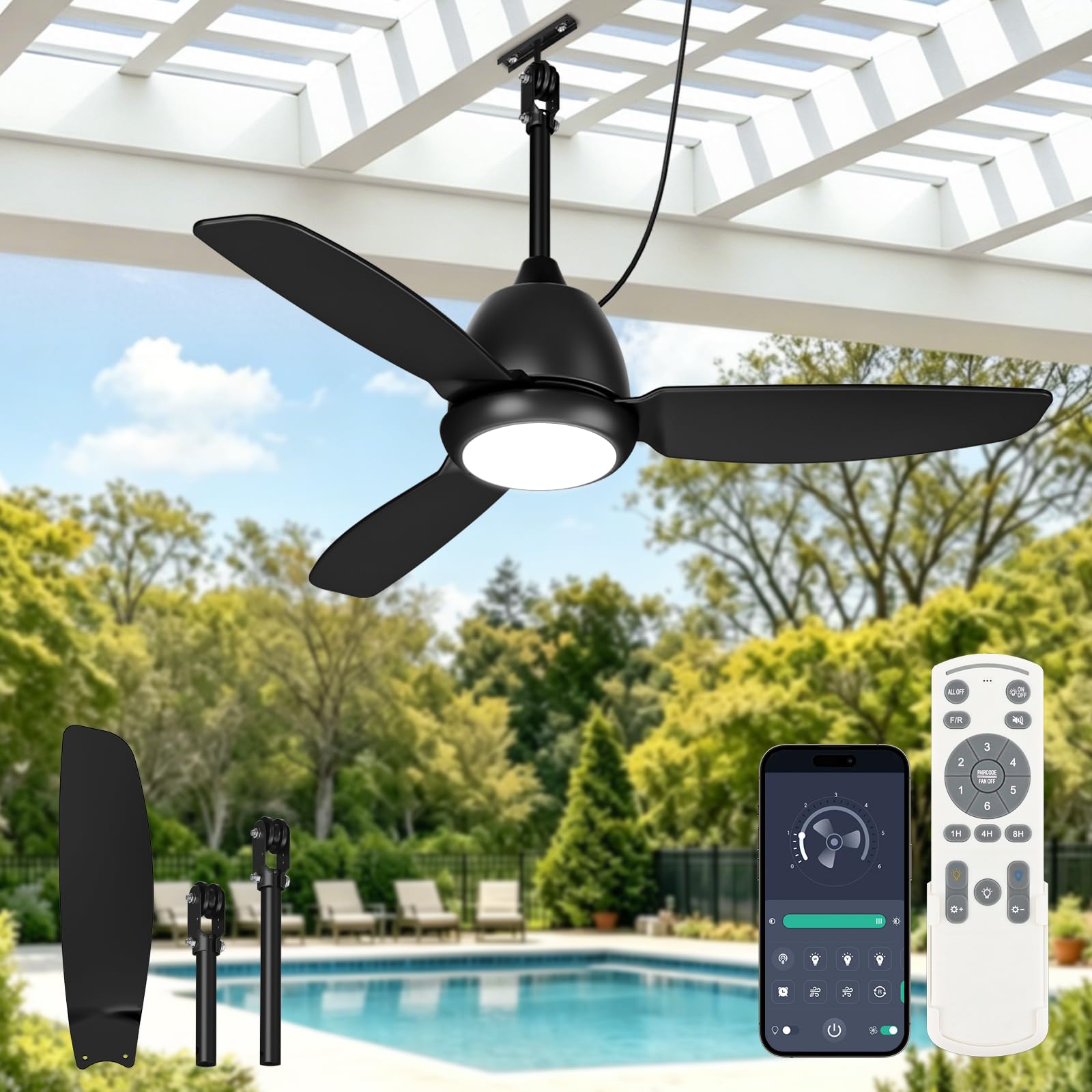 Photo 1 of VOLISUN 42in Outdoor Plug-in Ceiling Fan with Light