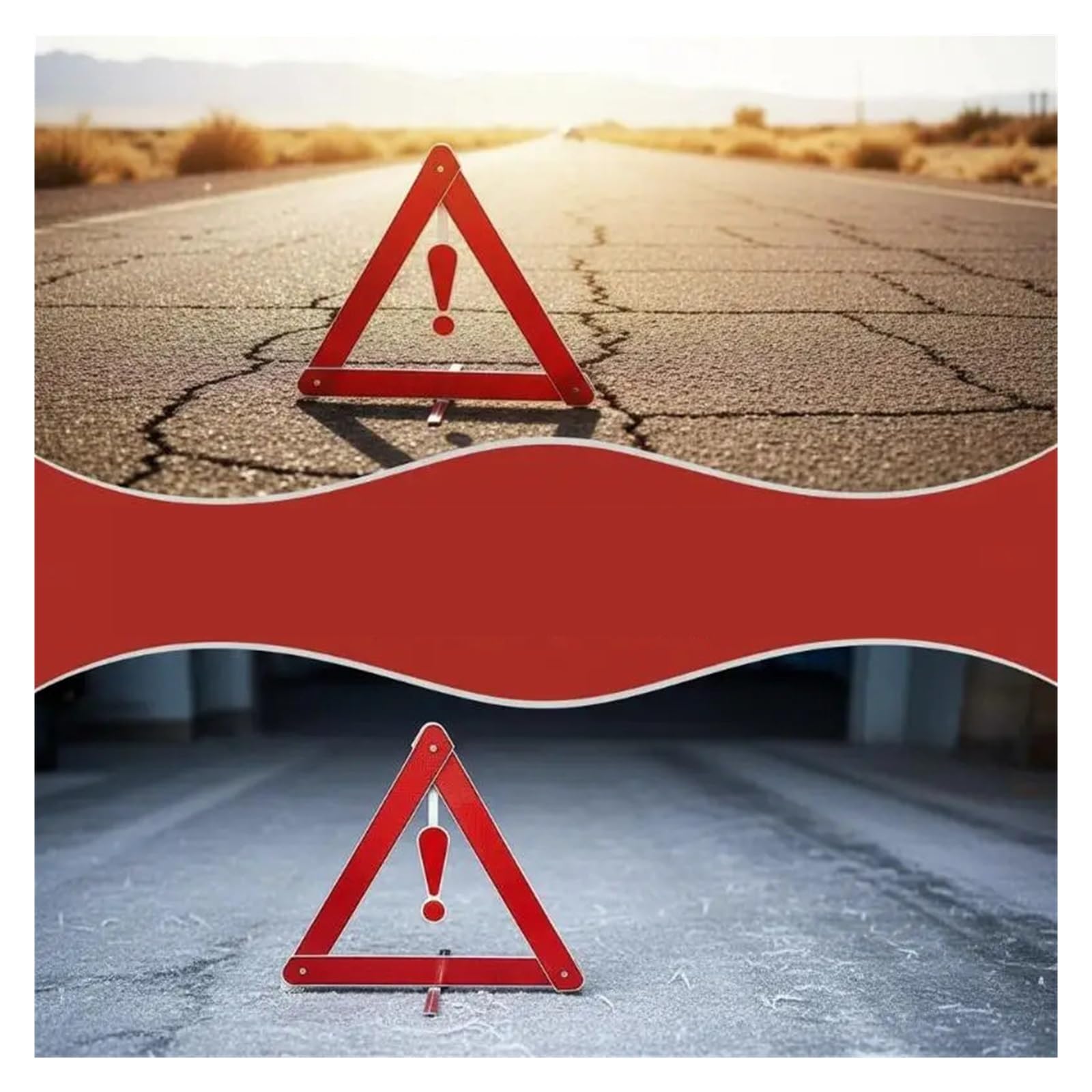 Triángulo de Advertencia Emergencia for vehículos, Dispositivo Reflectante Seguridad Vial, Visibilidad, configuración rápida, 8 Uds para Advertencia