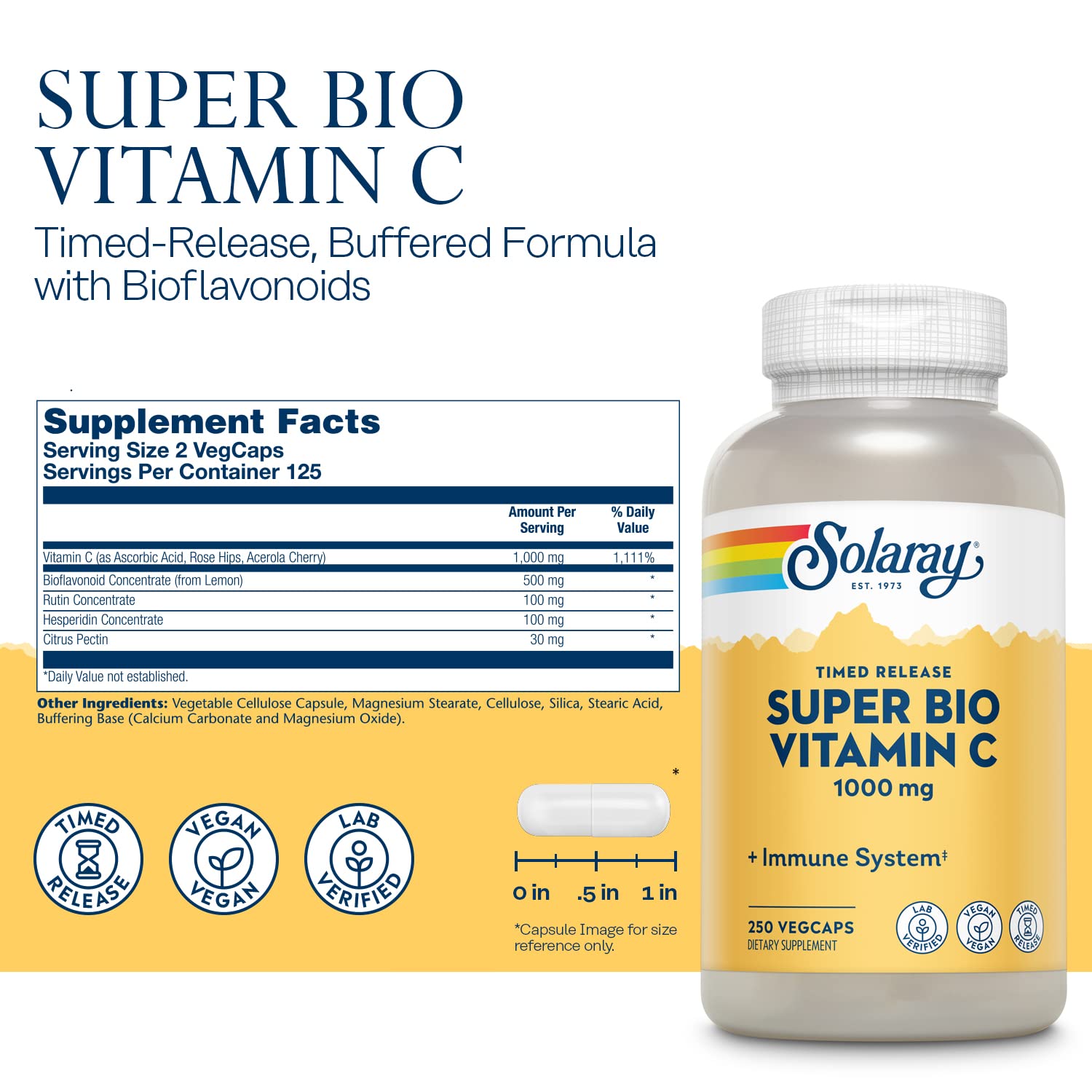 Solaray Super Bio Buffered Vitamin C 1000 mg with Bioflavonoids, Timed