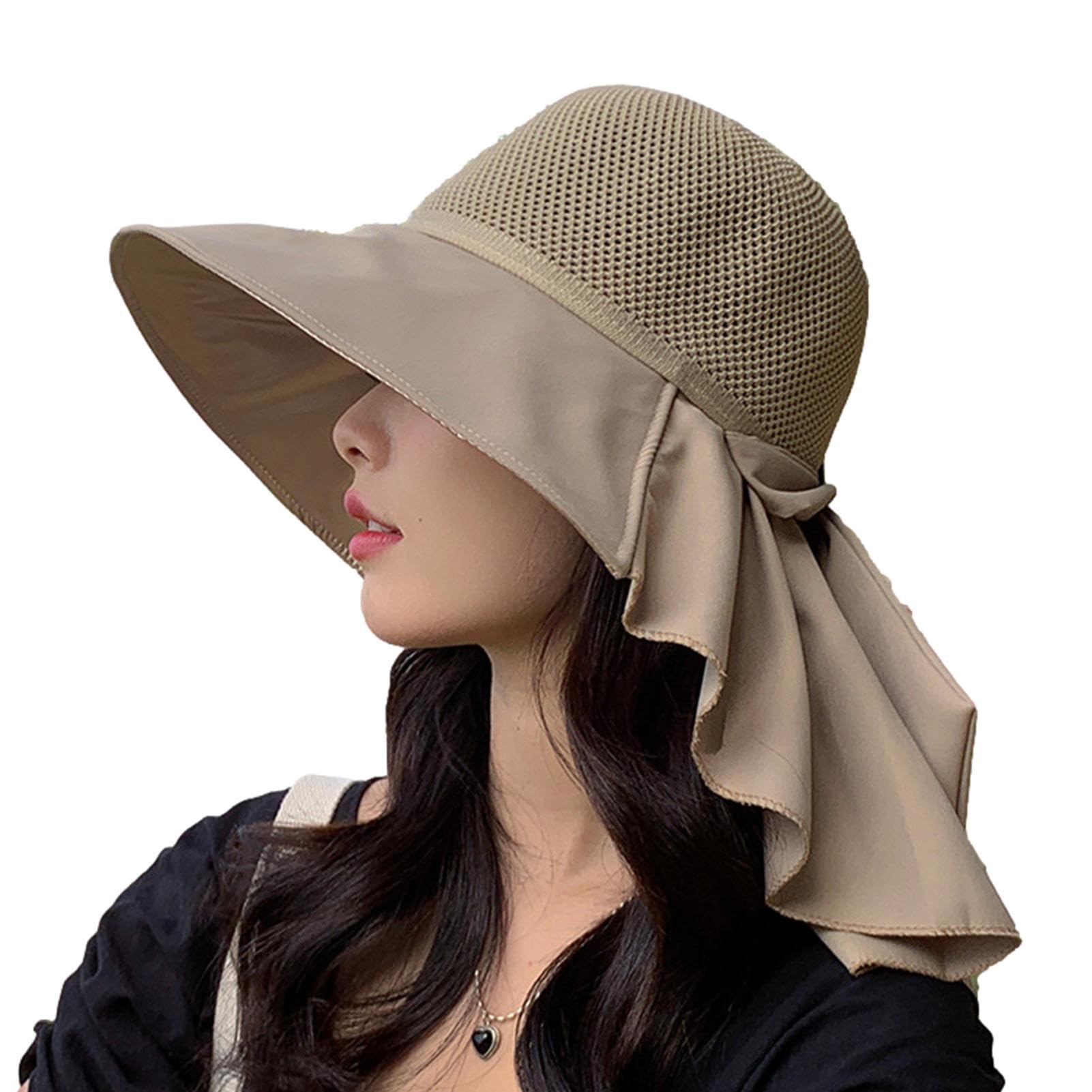 Demsyeq Sombrero de sol para mujer,Sombreros Boonie para mujer, Sombrero de pesca Boonie Hats Sombrero para el sol de ala ancha, Sombreros de playa Sombrero de verano transpirable Protección UV para pesca mon