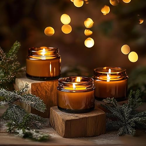 Miniatura 6 de KEYWING Tarros de vidrio pequeños de 2 onzas con tapas negras, paquete de 48 frascos cosméticos de vidrio ámbar, recipiente redondo vacío de muestra