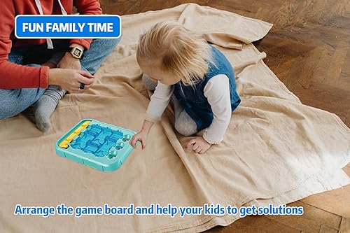 Miniatura 5 de TOPRADE Juego de solución Marble Run, juguete educativo STEM para niños y niñas, juego de construcción de rompecabezas, cumpleaños, impulsa el