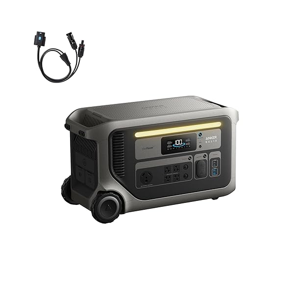 Anker SOLIX F3000 Portable Power Station, BP3000 Expansion Battery, and 400W Solar Panel, 6kWh, 6,000W Recharging, Solar Generators for Home Use, For Power Outages, RVs, Emergencies