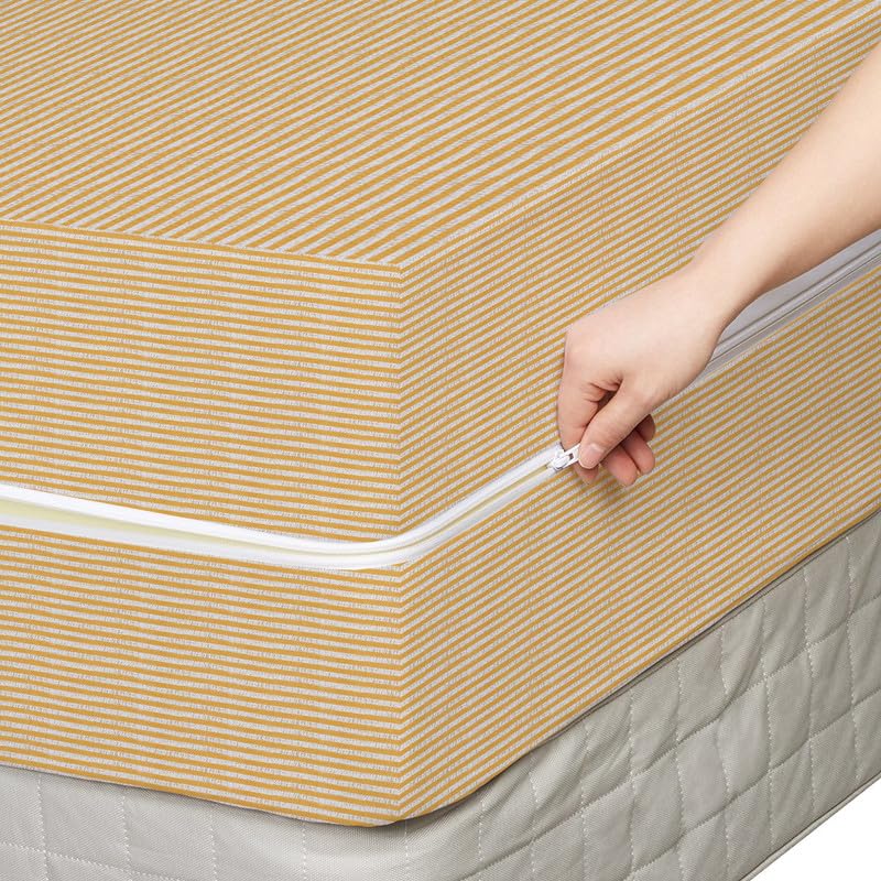 NHD HOME Premium Cotton Mattress Cover/Protector with Zipper Chain|Provides All Around Protection with 360° Encasing |Diwan- 48 x 72 inches (4 x 6 ft) - Pack of 1 -Yellow (B0CRQJ8H6V) Amazon Price History, Amazon Price Tracker
