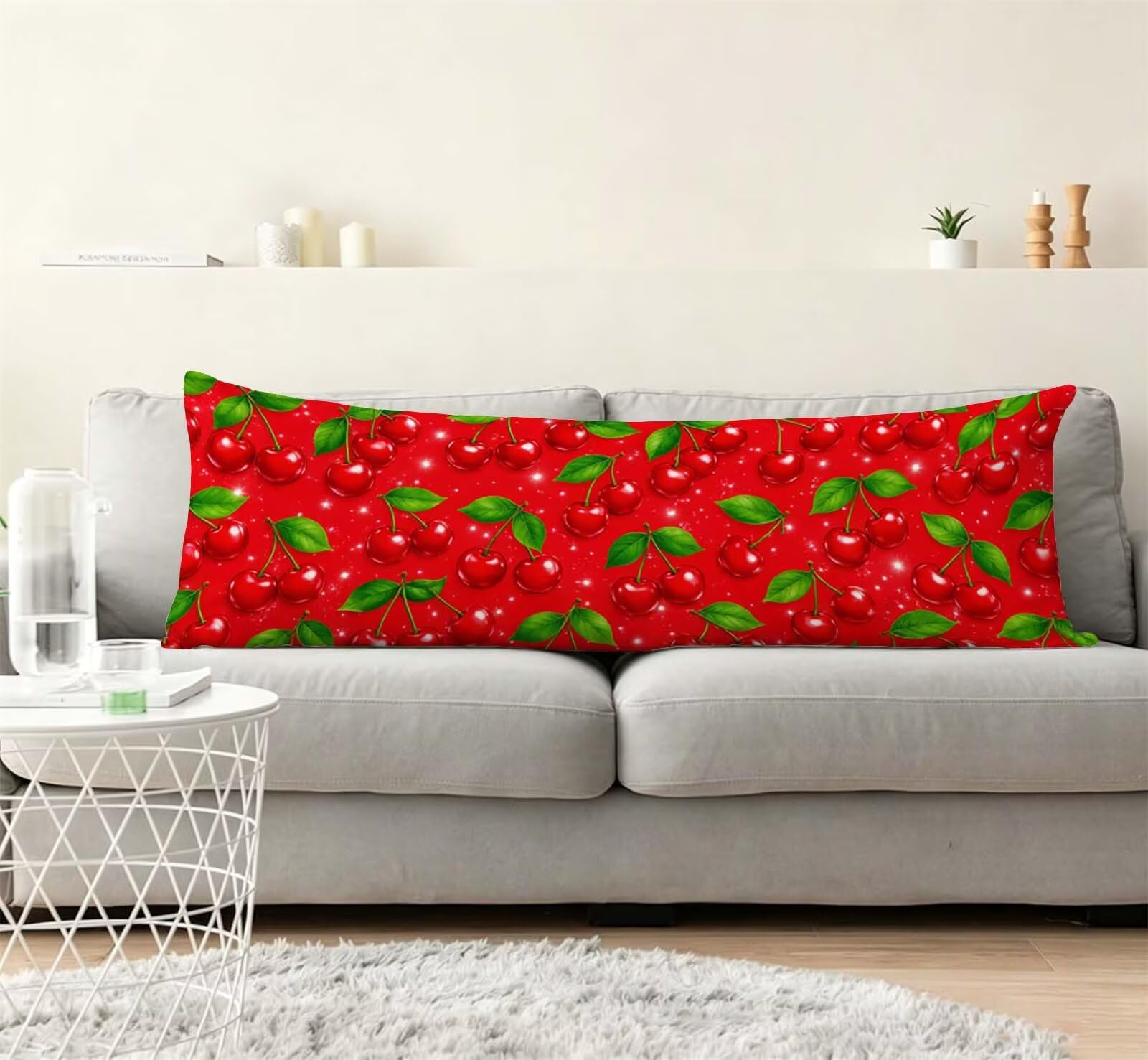 Rosso-17 Federe Cuscino Letto 50 x 150 cm, Grande Cuscini per Divano Lino, | Doppia Faccia Stampa, Moderno Fodera per Cuscino Decorativa, con Cerniera, Cuscino per Dormire Sul Fianco j-224