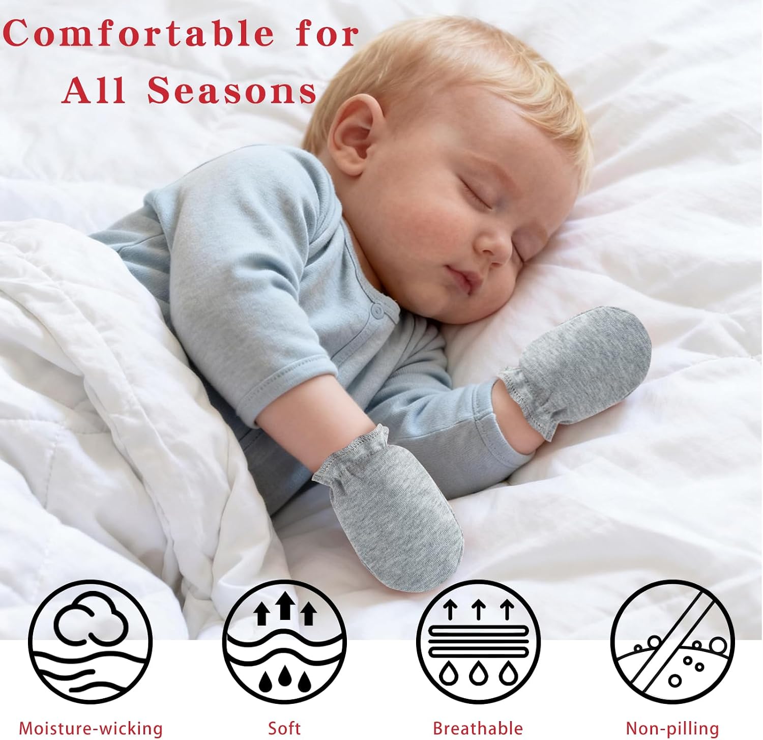 8 Pairs Baby Mittens Newborn No Scratch Infant Gloves Mittens 0-6 Months