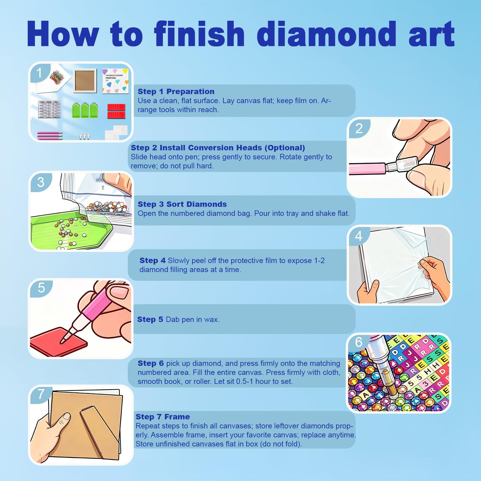 DOZEEZOP Kit per pittura con diamanti per bambini, grandi gemme, per bambini, adulti, principianti, facile fai da te, con bella confezione regalo, decorazione da parete per la casa, 17,8 x 17,8 cm