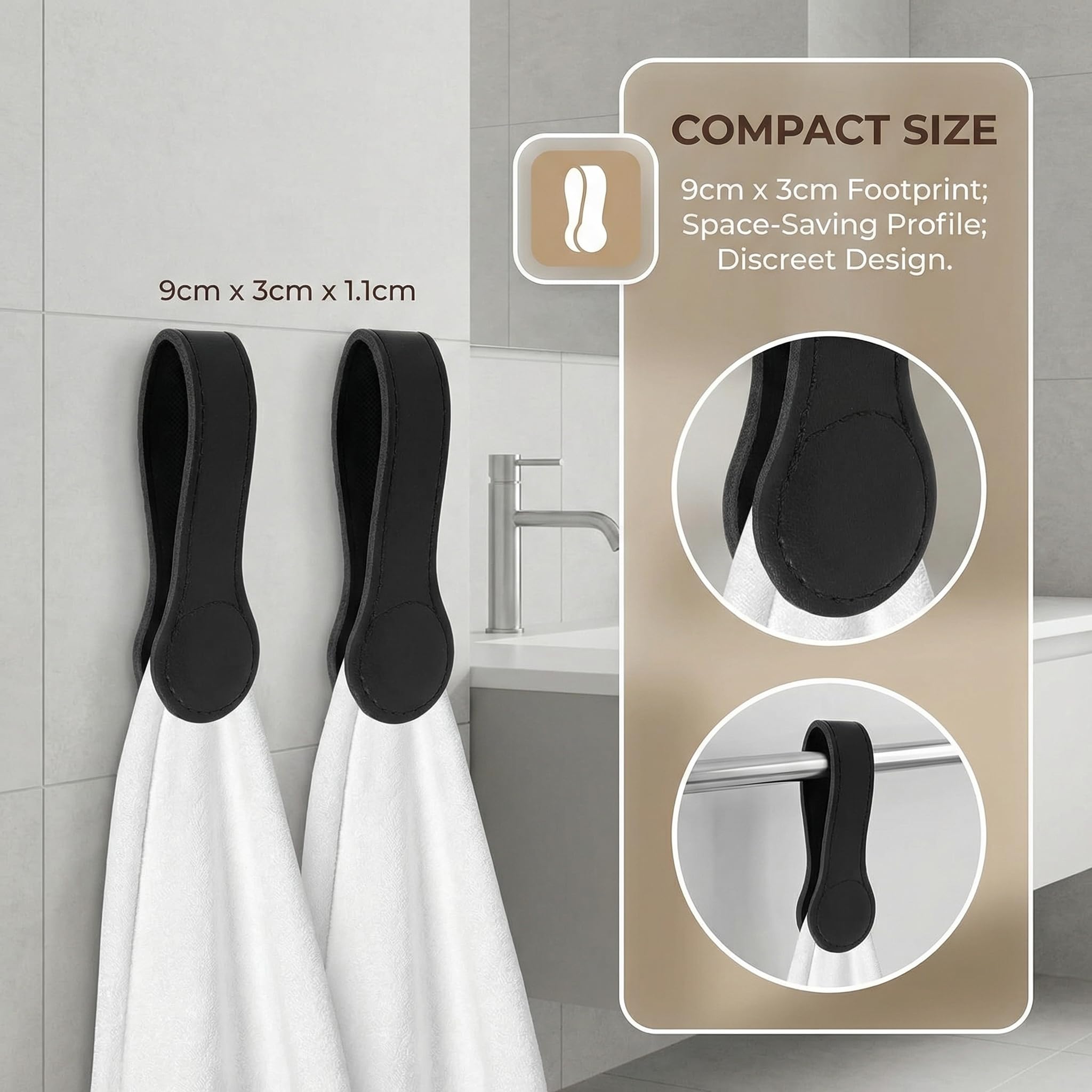 2 Stück Magnet Handtuchhalter Leder Handtuchhalter Magnetisch Handtuchaufhänger Handtuch Aufhänger Handtuchclips Handtuchklammer Magnetischer Handtuch Clips zum Aufhängen für Badezimmer Küchen