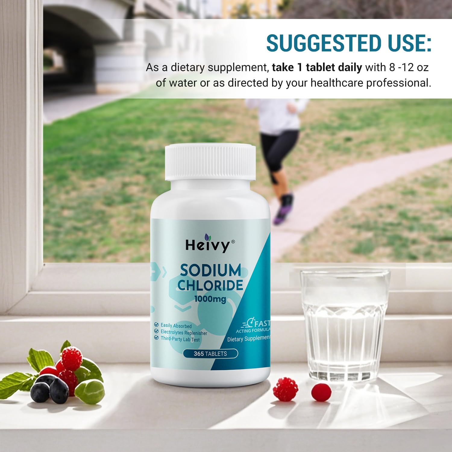 Heivy Salt Tablets 1000mg, 365 Tablets Pure Sodium Chloride Pills — Amazon image 5