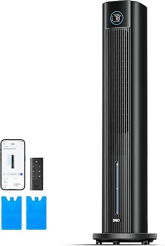 DREO Ventilateur tour avec refroidissement à eau, 110 cm, silencieux,