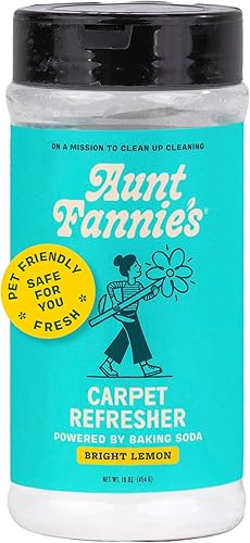 Aunt Fannie's Carpet Refresher, Odor Neutralizer & Deodorizer for Homes with Children, Pets, and other Odor Causes, Bright Lemon Scent, 16 Ounce
