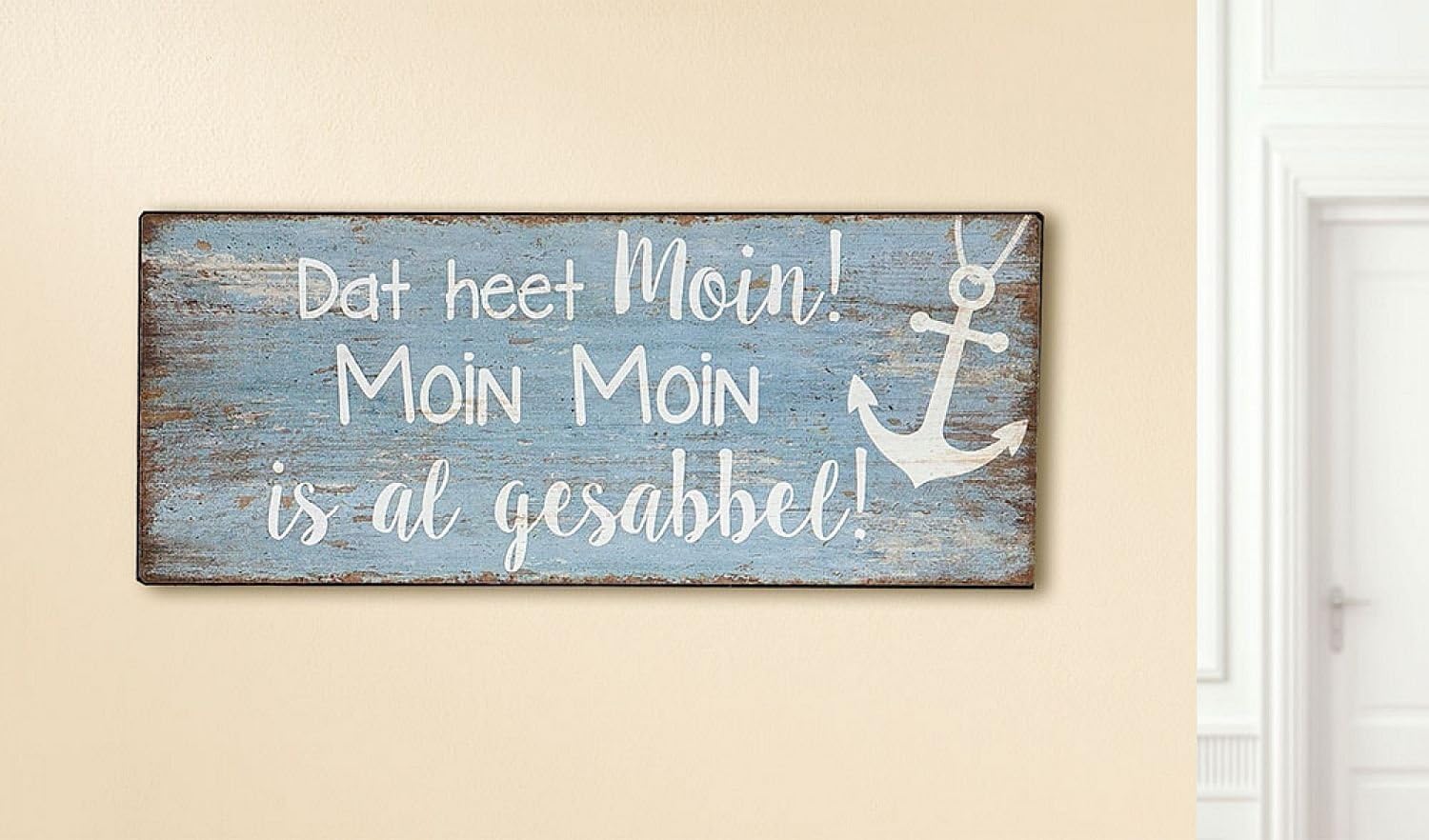 Wisdom Moin Sign Blue / Brown Dat Heet Moin! Moin Moin is al gesabbel!
